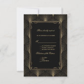 kunst Deco Great Gatsby Wedding RSVP Kaartje (Voorkant)