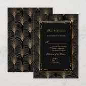 kunst Deco Great Gatsby Wedding RSVP Kaartje (Voorkant / Achterkant)