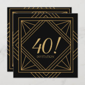 Kunst Deco Grote Gatsby Verjaardag in de 20e eeuw Kaart (Voorkant / Achterkant)