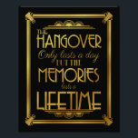Kunst deco hangover party sign bruiloft, goud foto afdruk<br><div class="desc">trouwbord</div>