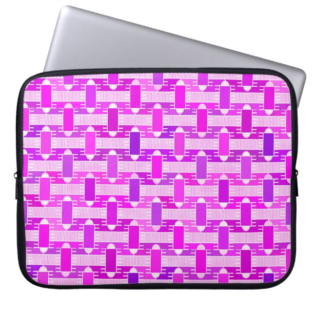 Kunst Deco industriële chemie, violet, orchidee, l Laptop Sleeve (Voorkant)