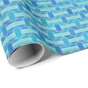 Kunst Deco industriële chemie - zacht blauw Cadeaupapier
