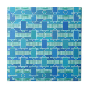 Kunst Deco industriële chemie - zacht blauw Tegeltje