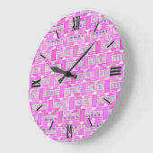 Kunst Deco industriële chic - roze, mauve Grote Klok (Hoek)