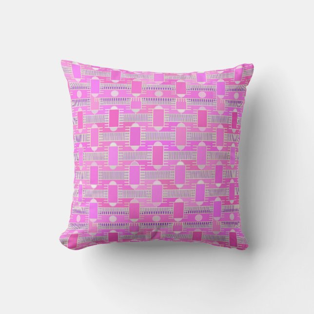 Kunst Deco industriële chic - roze, mauve Kussen (Voorkant)