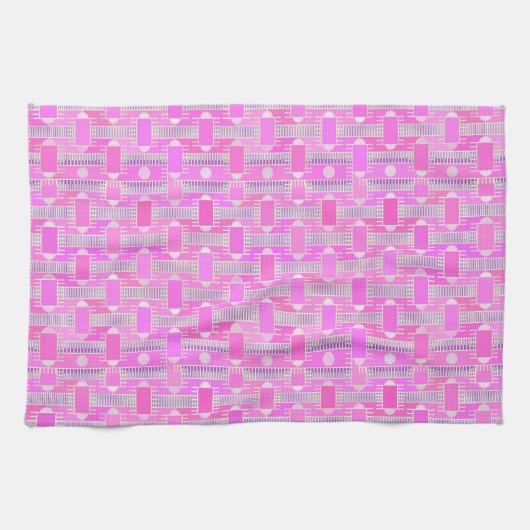 Kunst Deco industriële chic - roze, mauve Theedoek (Horizontaal)