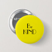Kunst deco is een soort heldere gele tekst ronde button 5,7 cm (Voorkant /achterkant)