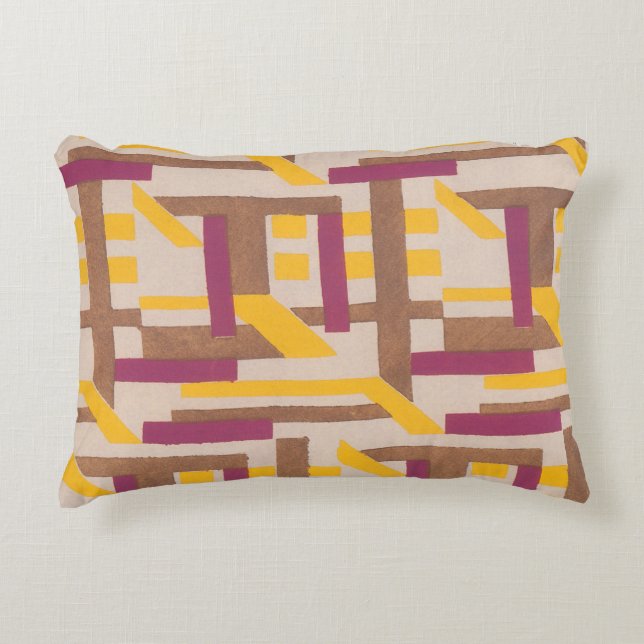  kunst deco Jazz Pochoir Geometric Pattern Accent Kussen (Voorkant)