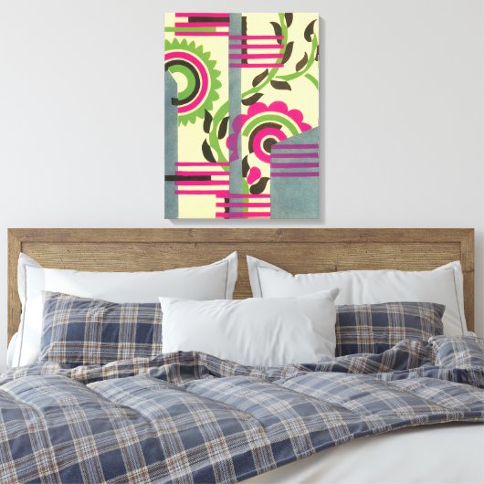 kunst deco Jazz Pochoir Geometric Pattern Canvas Afdruk (Insitu (Slaapkamer))
