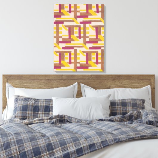 kunst deco Jazz Pochoir Geometric Pattern Canvas Afdruk (Insitu (Slaapkamer))