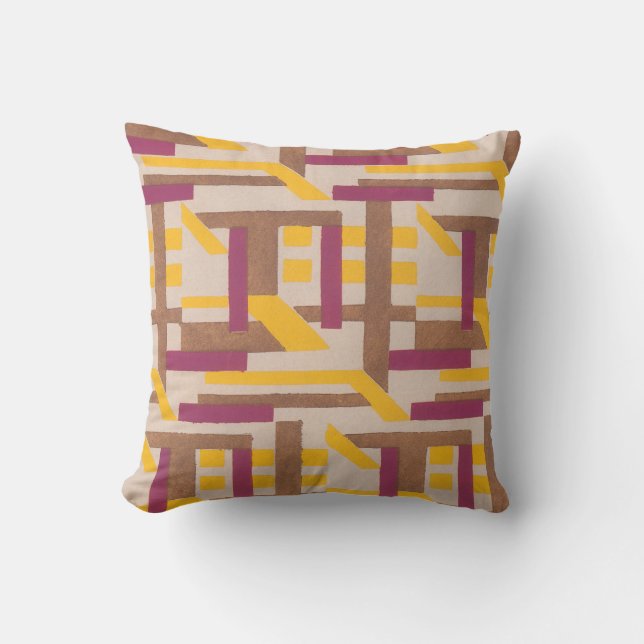  kunst deco Jazz Pochoir Geometric Pattern Kussen (Voorkant)