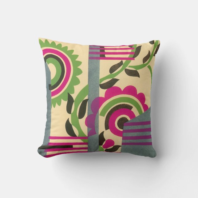  kunst deco Jazz Pochoir Geometric Pattern Kussen (Voorkant)