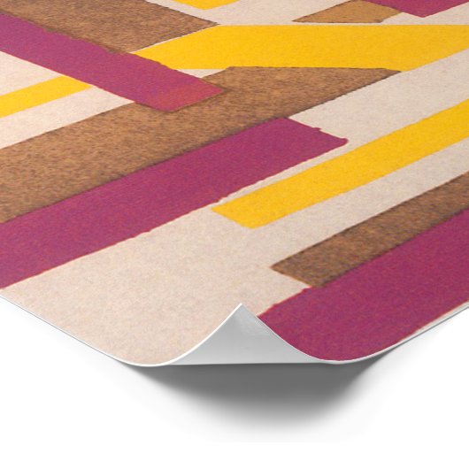 kunst deco Jazz Pochoir Geometric Pattern Poster (Hoek)