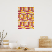 kunst deco Jazz Pochoir Geometric Pattern Poster (Keuken)