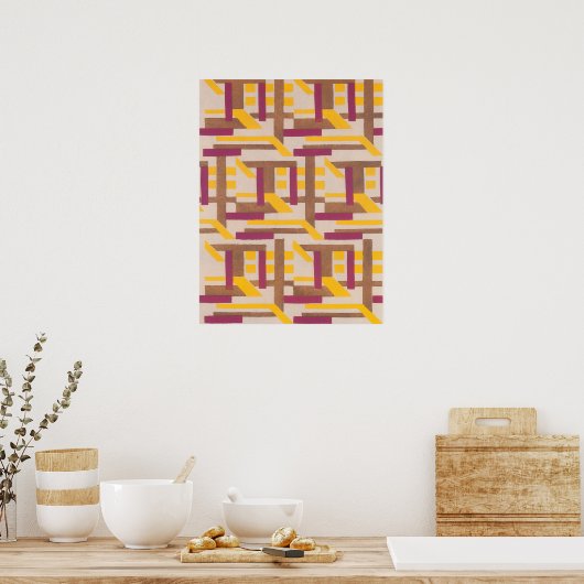 kunst deco Jazz Pochoir Geometric Pattern Poster (Keuken)
