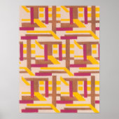 kunst deco Jazz Pochoir Geometric Pattern Poster (Voorkant)