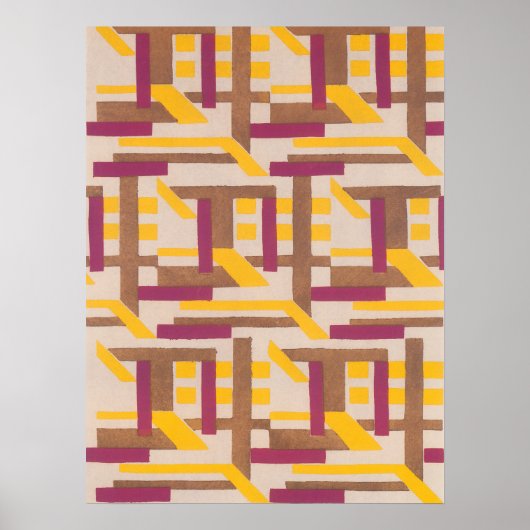 kunst deco Jazz Pochoir Geometric Pattern Poster (Voorkant)