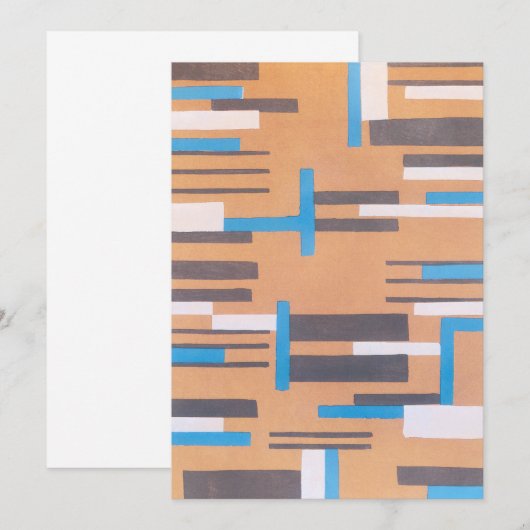 Kunst Deco Jazz Pochoir, Geometrisch Patroon (Voorkant / Achterkant)