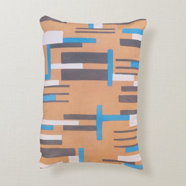  Kunst Deco Jazz Pochoir, Geometrisch Patroon Decoratief Kussen (Achterkant (Verticaal))