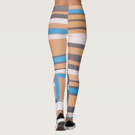  Kunst Deco Jazz Pochoir, Geometrisch Patroon Leggings (Achterkant)