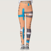  Kunst Deco Jazz Pochoir, Geometrisch Patroon Leggings (Voorkant)