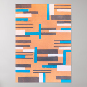  Kunst Deco Jazz Pochoir, Geometrisch Patroon Poster