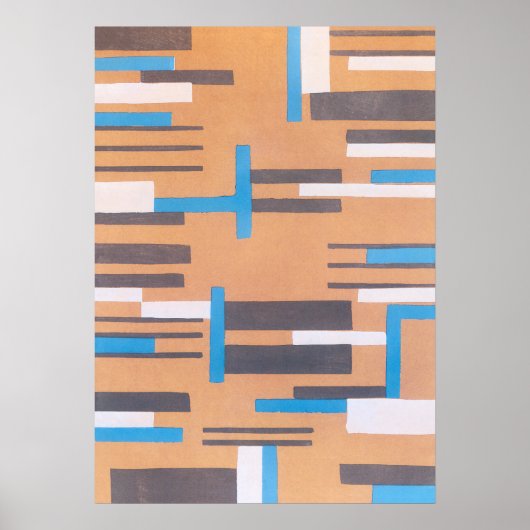 Kunst Deco Jazz Pochoir, Geometrisch Patroon Poster (Voorkant)