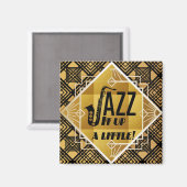 Kunst deco jazz saxophone zwarte goudmuziek magneet (Voorkant / Achterkant)