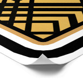 Kunst deco jazz saxophone zwarte goudmuziek poster (Hoek)