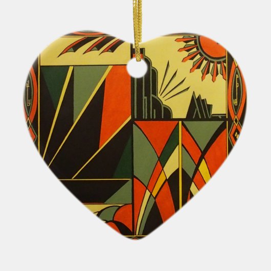 Kunst Deco keramisch hart ophanging decoratie (Voorkant)