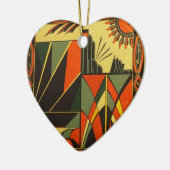 Kunst Deco keramisch hart ophanging decoratie (Links)