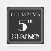 Kunst Deco Kijk 5th Birthday Party met aangepaste Servet (Voorkant)