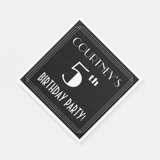 Kunst Deco Kijk 5th Birthday Party met aangepaste Servet (Hoek)