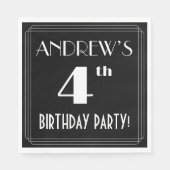 Kunst Deco kijkt 4e verjaardag met douanenaam Servet (Voorkant)