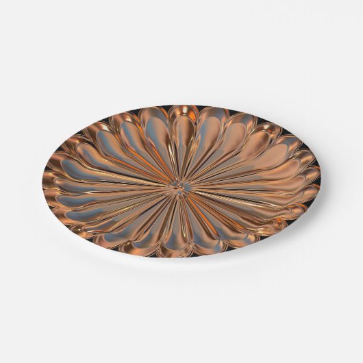 Kunst deco koper flower bord (Gekanteld)