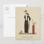 Kunst Deco Lady ~ Au Revoir Mon Amour uit 1920 Briefkaart (Voorkant / Achterkant)