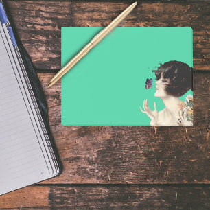  Kunst Deco Lady Butterfly  bloemen Post-it® Notes