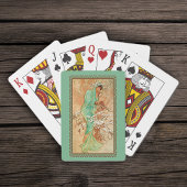  Kunst Deco Lady Green Golden Tree Speelkaarten