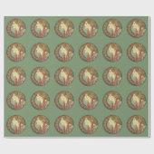  kunst Deco Lady Green-mozaïektegels Cadeaupapier (Vlak)