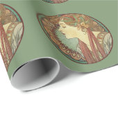  kunst Deco Lady Green-mozaïektegels Cadeaupapier (Rol Hoek)