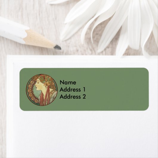  kunst Deco Lady Green-mozaïektegels Etiket (Insitu)