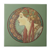  kunst Deco Lady Green-mozaïektegels Tegeltje (Voorkant)