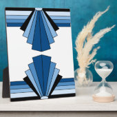 Kunst Deco Lagen in Blauw Fotoplaat (Zijkant)