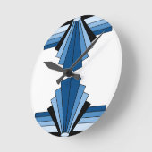 Kunst Deco Lagen in Blauw Ronde Klok (Hoek)