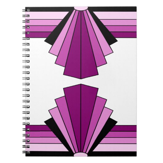 Kunst Deco Lagen in Pinks Notitieboek (Voorkant)
