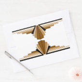 Kunst Deco Lagen in Tan Rechthoekige Sticker (Envelop)