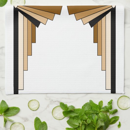 Kunst Deco Lagen in Tan Theedoek (Gevouwen)