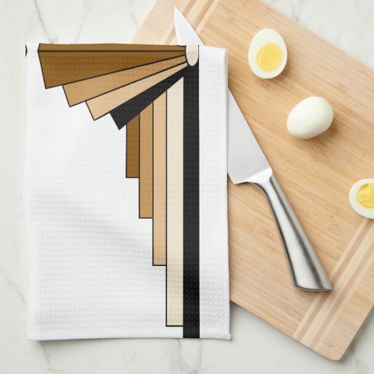 Kunst Deco Lagen in Tan Theedoek (Quarter Fold)