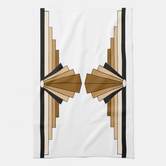 Kunst Deco Lagen in Tan Theedoek (Verticaal)