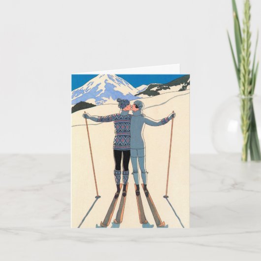  kunst Deco Love Romantic Kiss Bedankkaart (Voorkant)